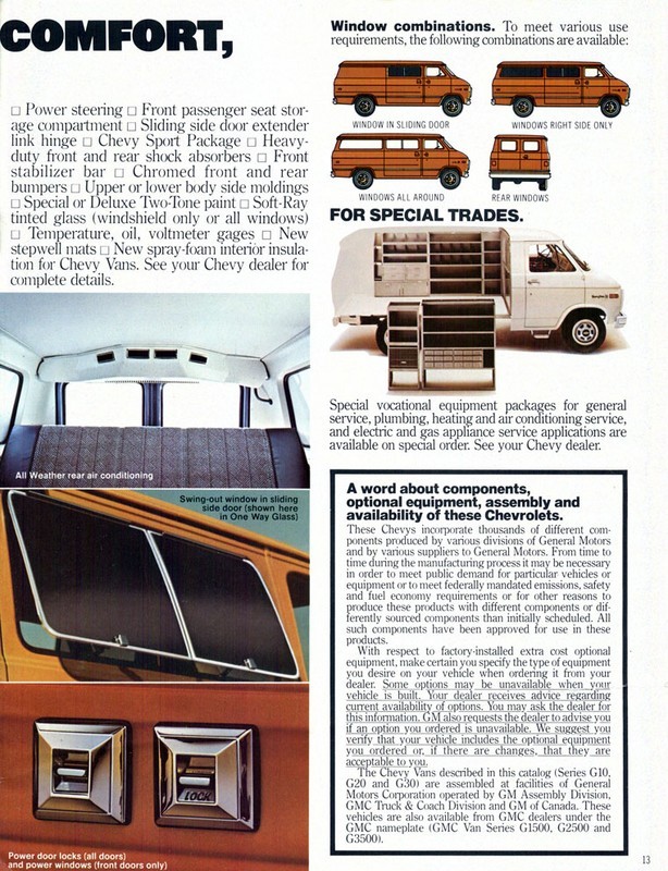 1980 Chevrolet Vans Brochure Page 3